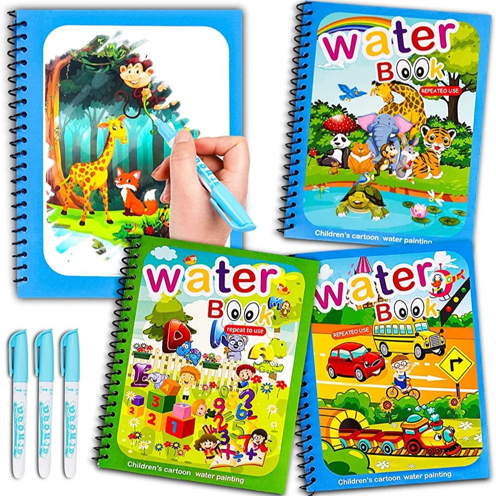 Reusable Water Magic Coloring Book - Волшебная книга для рисования водой, игрушки