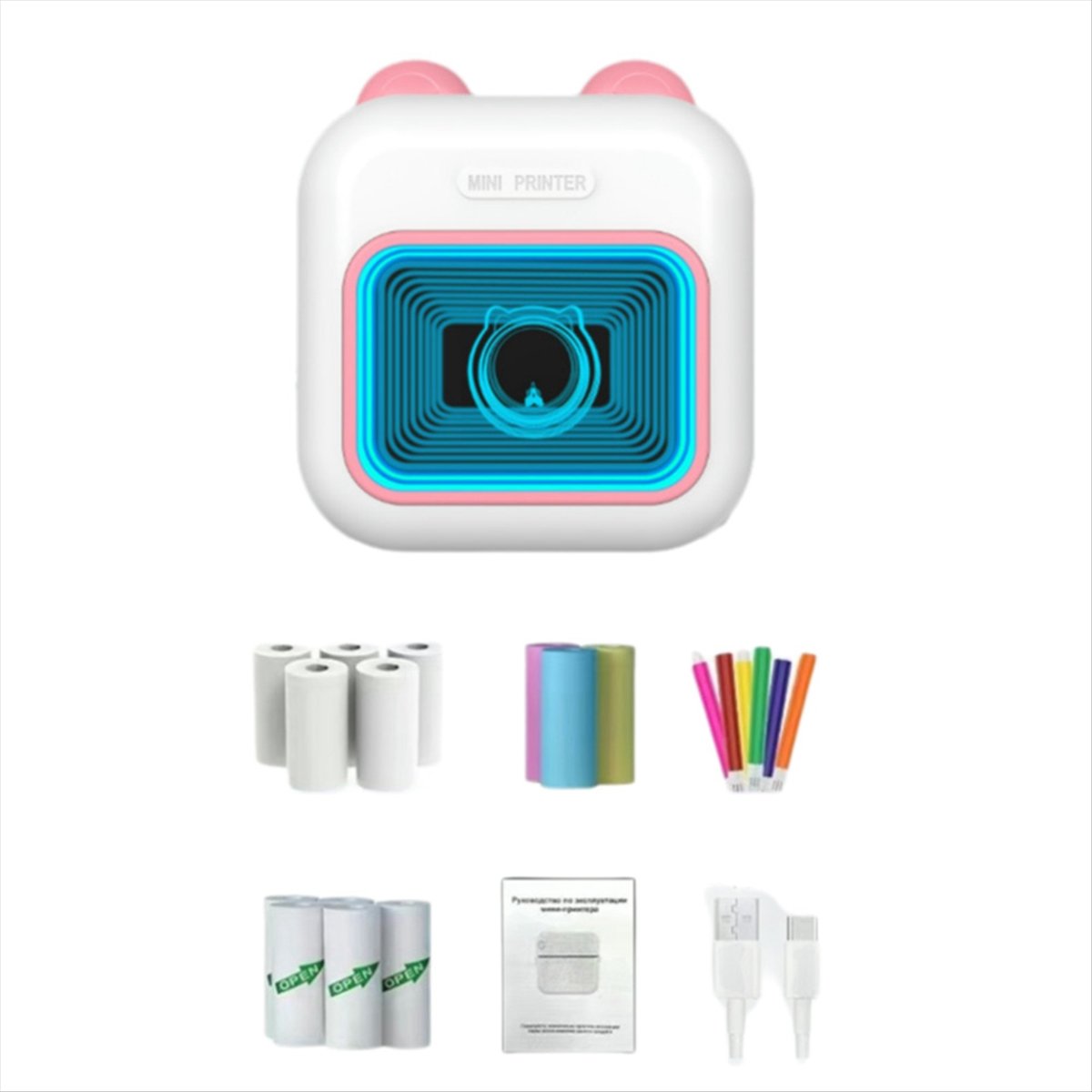 Мини-принтер для наклеек RGB L – обзор и цена Mini Pocket Thermal Printer Paper Roll