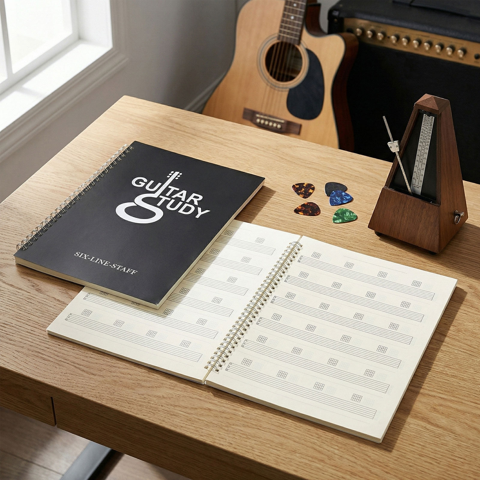 2 шт. блокнот для гитарных таб – обзор и цена Blank Sheet Music Notebook