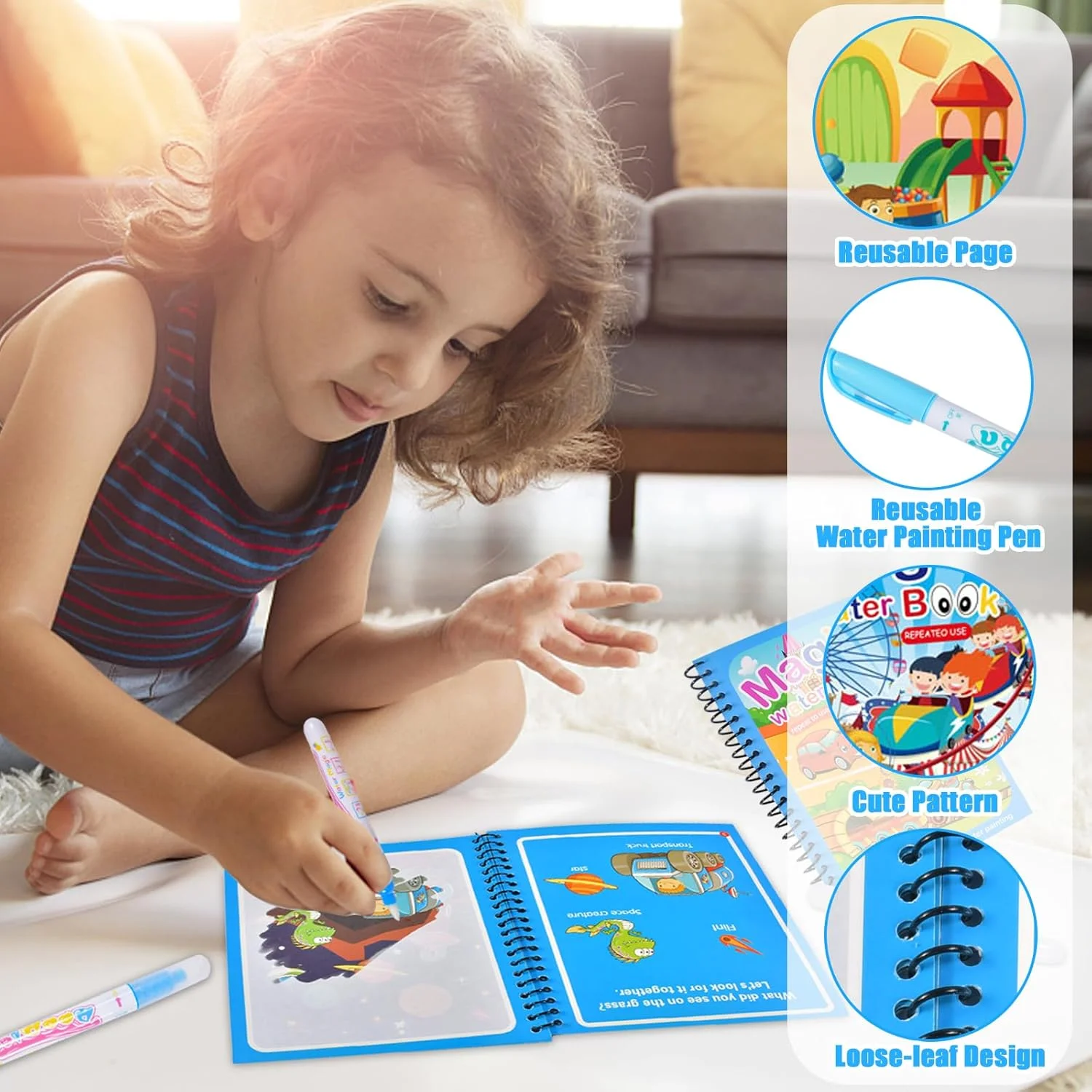 Многоразовая книга для рисован – обзор и цена Reusable Water Magic Coloring Book